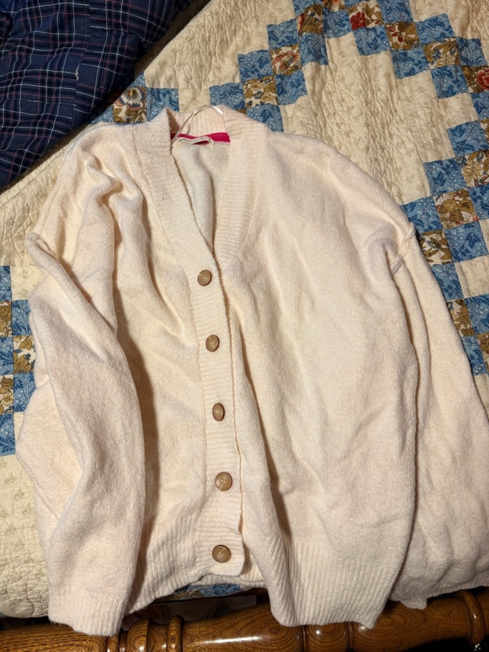 Free People Cream Button-Up Women's Cardigan Sweater
